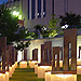 This is an image of some 168 lighted chairs commemorate those murdered in the Oklahoma City bombing.